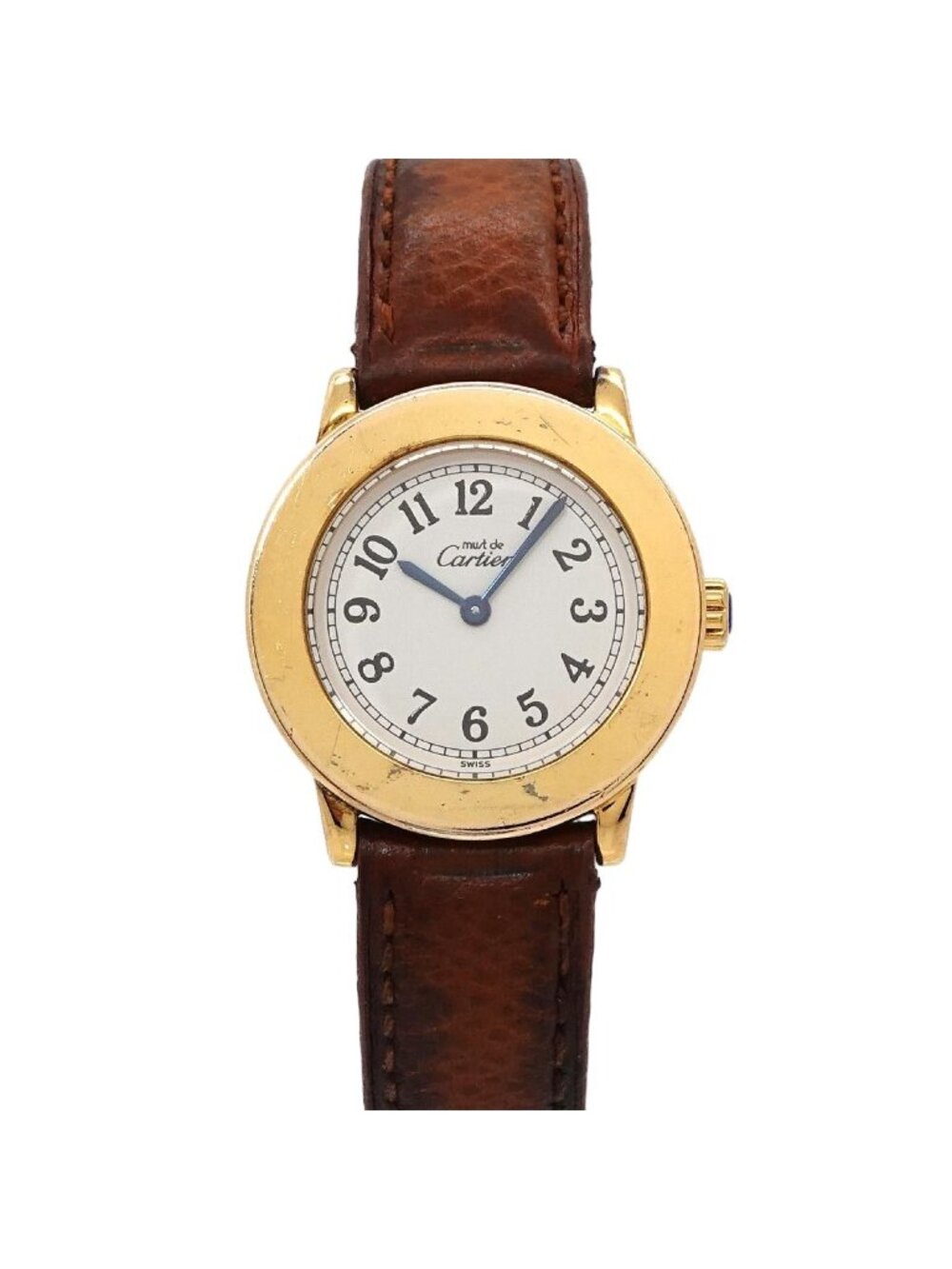 Cartier Must Ronde SM Vermeil Watch 925 Sterling Silver Quartz